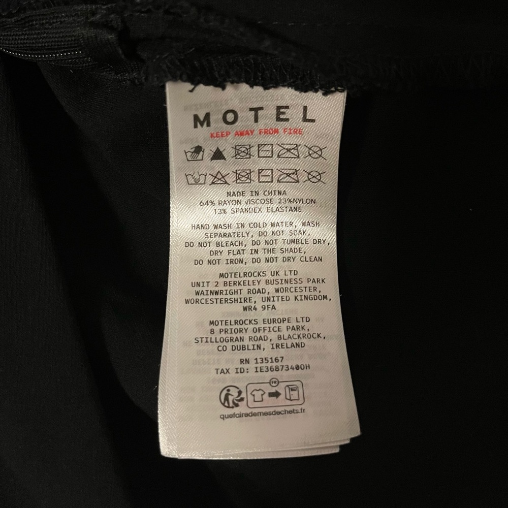 Motel Rocks Panolia Bow Front Bandeau Mini Dress in Tailoring Black - Picture 13 of 13